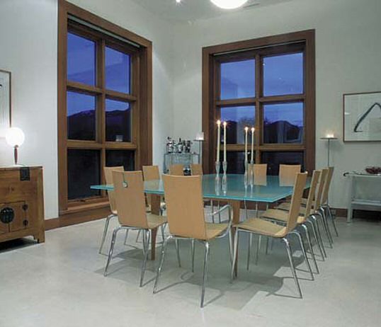Custom glass-top dining table